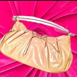 Via Spiga Buttery Soft Leather & Lucite Handle Clutch/Handbag